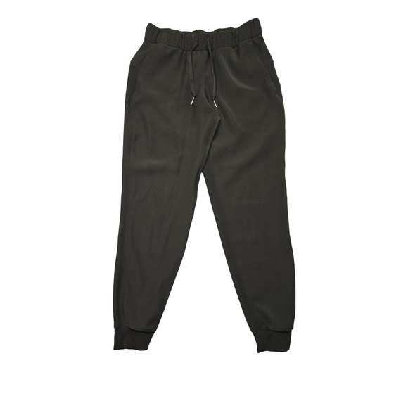 Lululemon Pants Womens 6 Black Jogger Sweatpants Drawstring Pockets Athletic - Picture 1 of 16